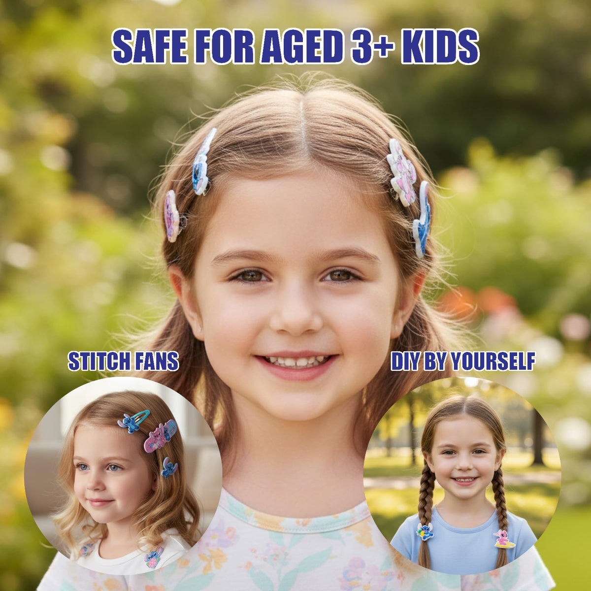 Townley Girl elastics and coiled ties displayed for crease-free ponytails