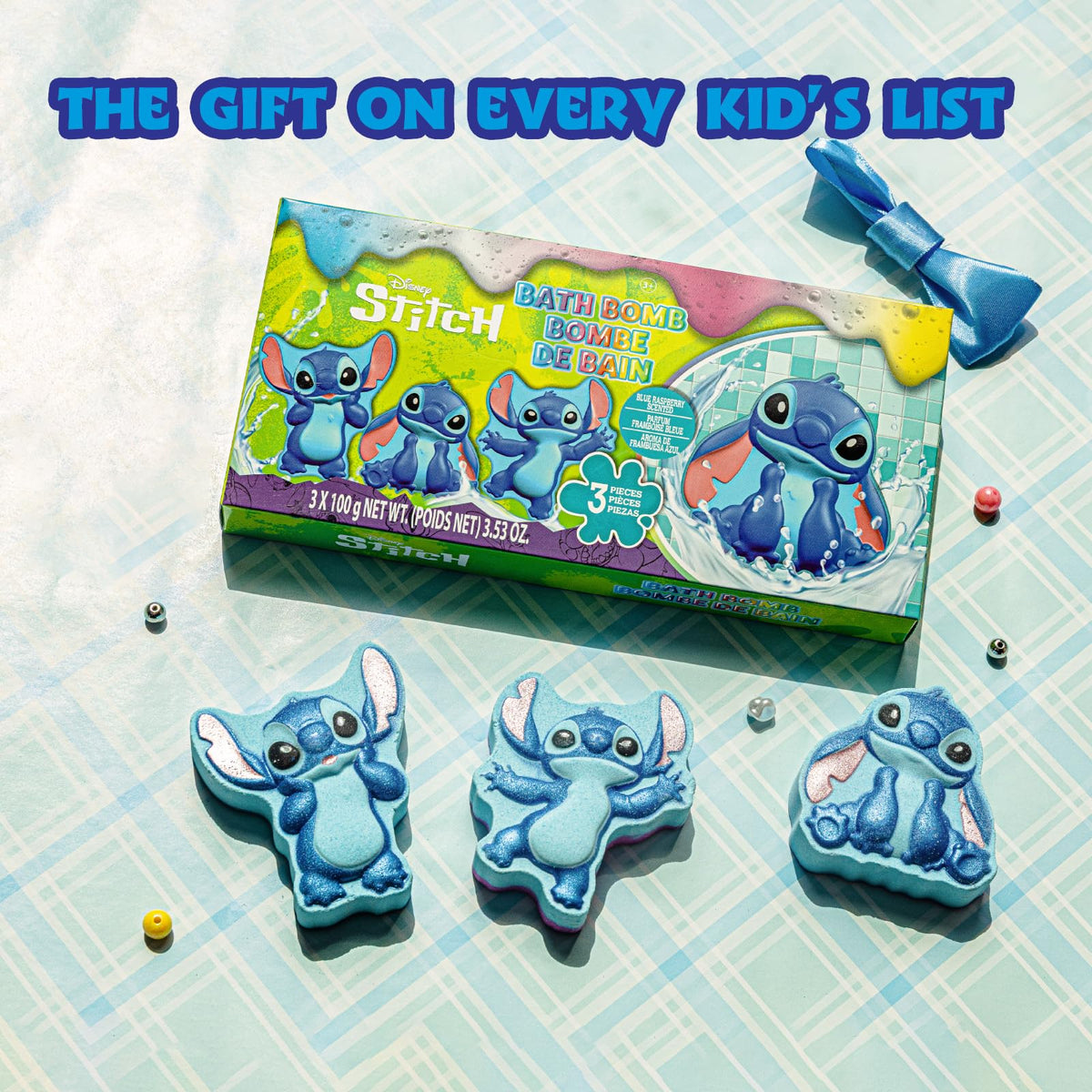 townley girl gift-ready pack with ribbon and three bath bombs, perfect stocking stuffer