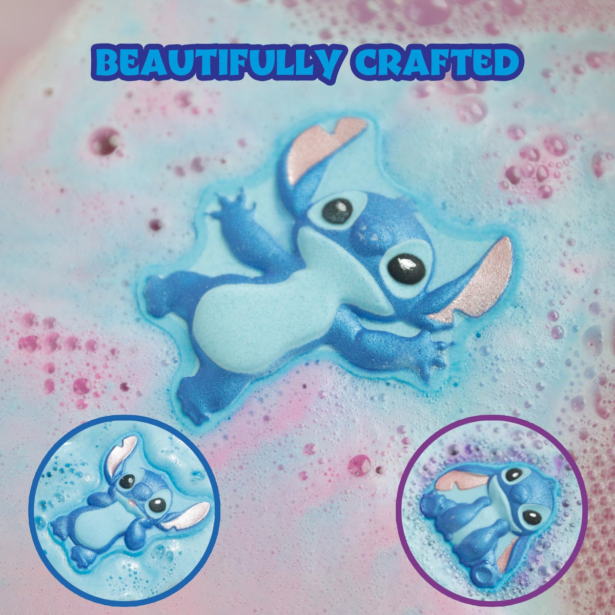 townley girl bath bomb next to a toy for size comparison, shows 100 g single-use portion