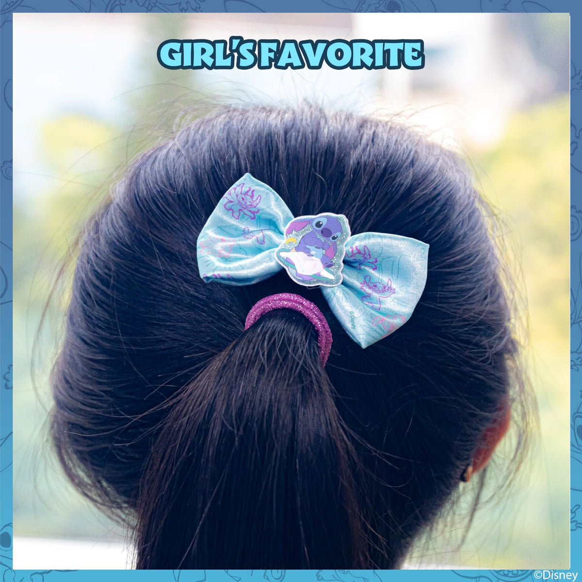 Townley Girl scrunchie stretched to show high-stretch hold and no-crease benefit