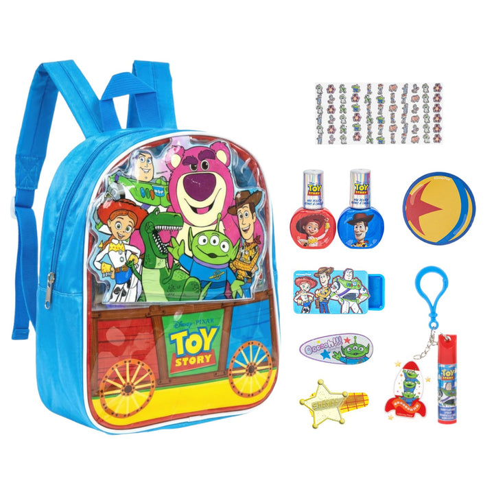 Townley Girl backpack front view showing Toy Story artwork and compact storage