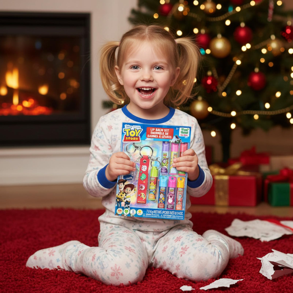 Townley Girl child holding tube smiling showing fun, shareable benefit