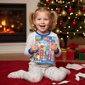 Townley Girl child holding tube smiling showing fun, shareable benefit