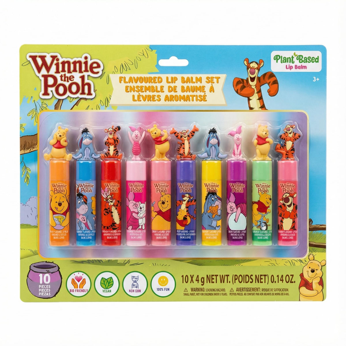 Townley Girl front packaging showing 10-piece Winnie the Pooh lip balm set and gift-ready look