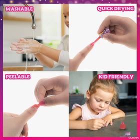 Townley Girl Belle child applying polish to nails showing independence and safety