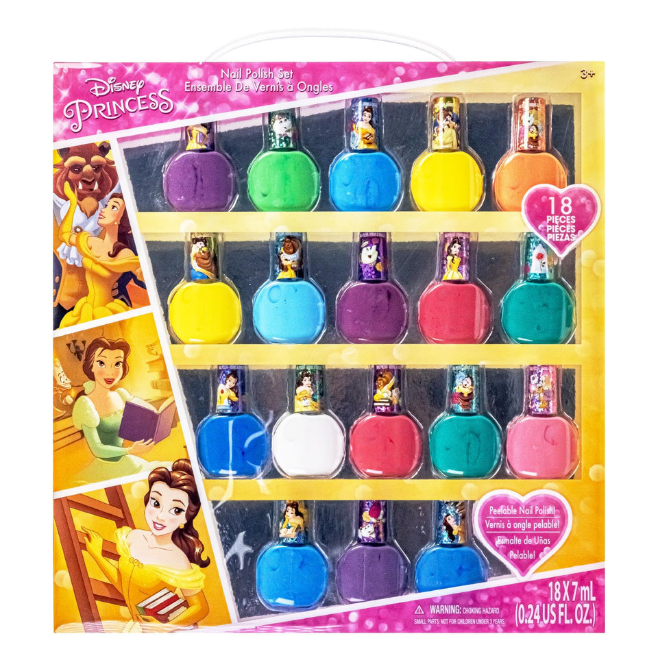 Townley Girl Belle front packaging showing 18 colorful bottles and characters, kid-friendly fun