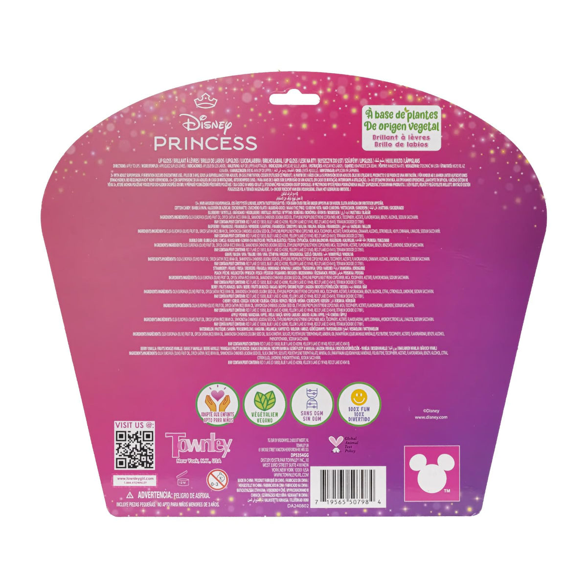 Townley Girl ingredient bottle highlighting plant-based formula and easy cleanup