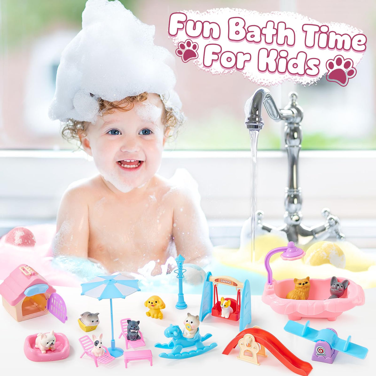 Toylink small pet accessories like cage and swing shown for pretend-play enhancement