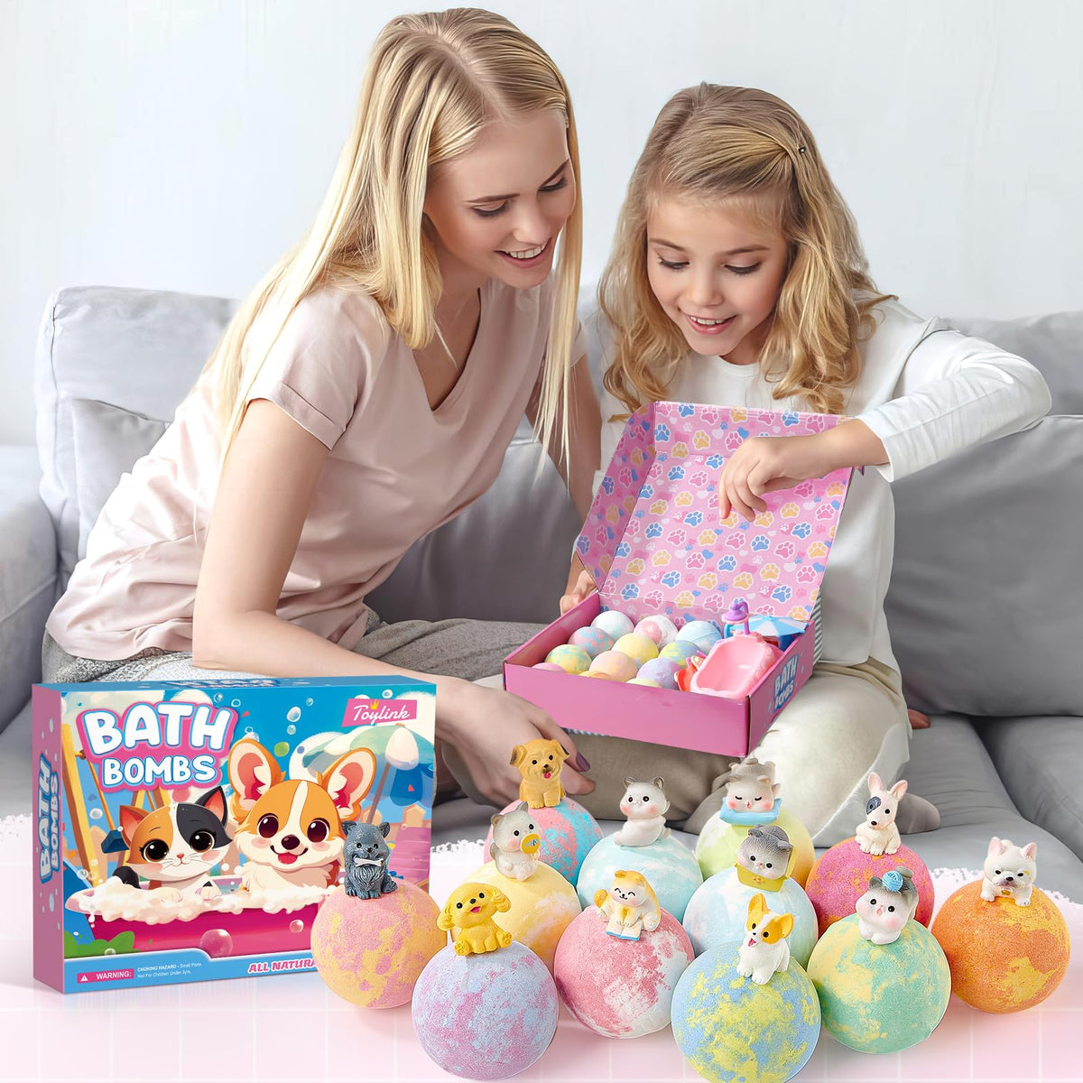 Toylink gift box staged in a bathroom setting highlighting presentability and gifting ease