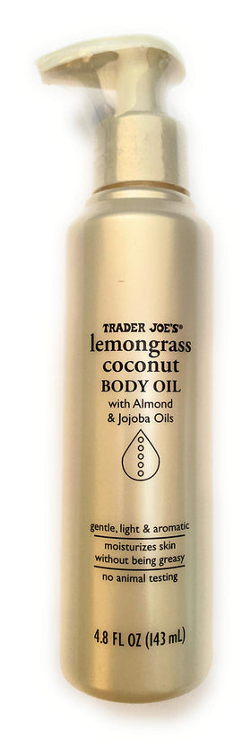 Trader Joe's oil being applied to forearm, shows lightweight absorption and hydrated look