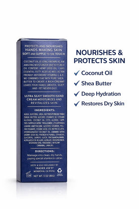 Trader Joe's hand cream inside a travel bag pocket demonstrating convenient 3 oz portability and daily use