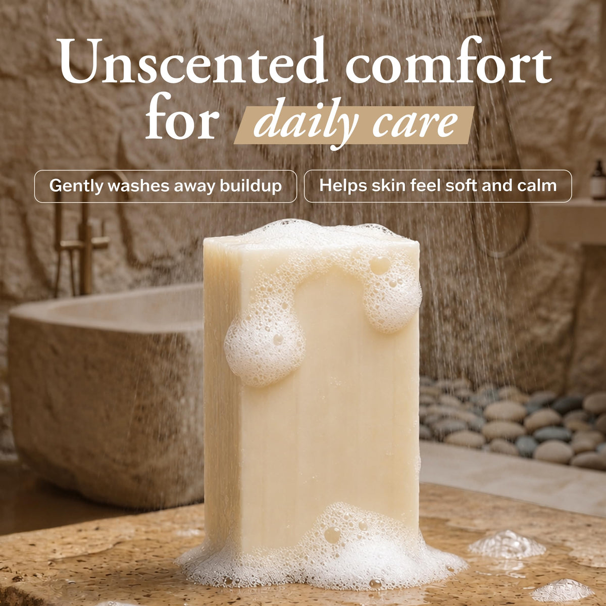 TRADITIONAL NUTRIENTS single hand-cut soap bar close-up highlighting clean finish and shape.