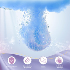 TranquilBliss colorful fizz in tub illustrating vibrant, relaxing soak