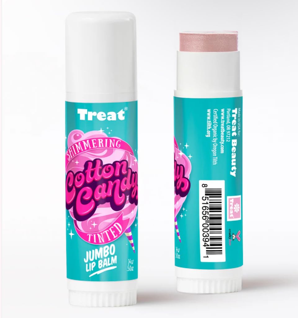 Treat jumbo closeup shimmer reflecting light for subtle luminous finish
