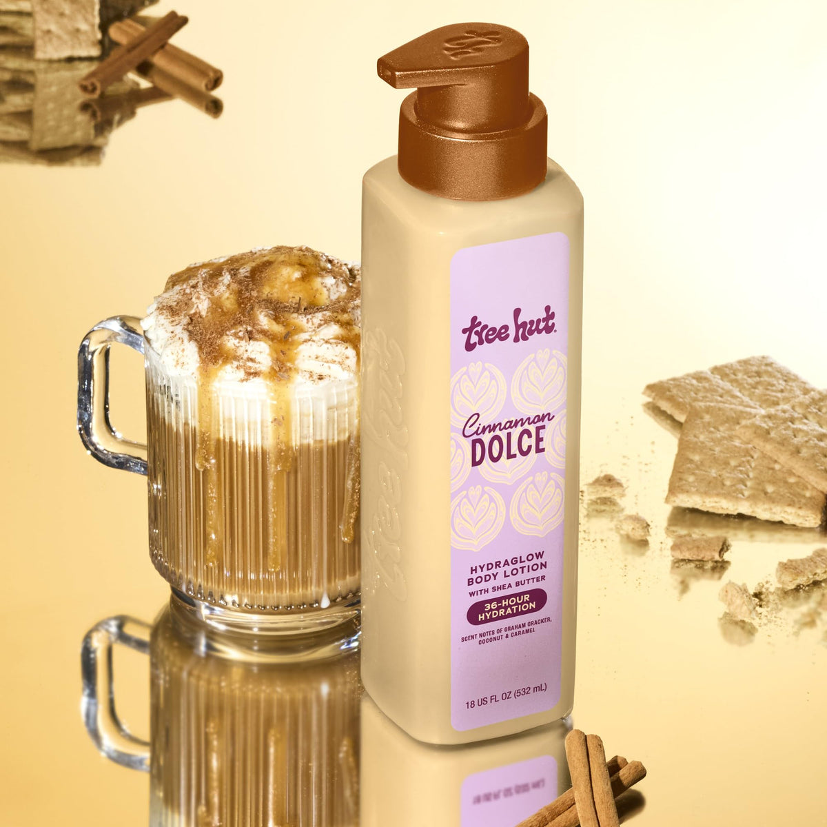 Tree Hut lotion texture close-up highlighting lightweight, non-greasy feel