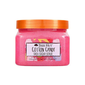 Tree Hut front jar showing Cotton Candy label and fruity scent benefits
