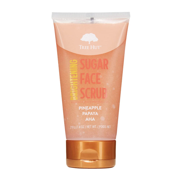 Tree Hut front packaging showing brightening face scrub and benefits