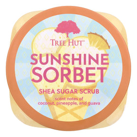 Tree Hut texture close-up of sugar scrub grains and creamy shea butter for gentle polish