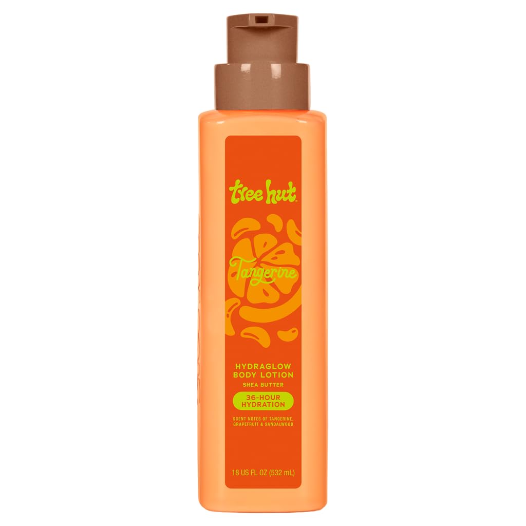 Tree Hut front label showing tangerine scent and product size for quick ID