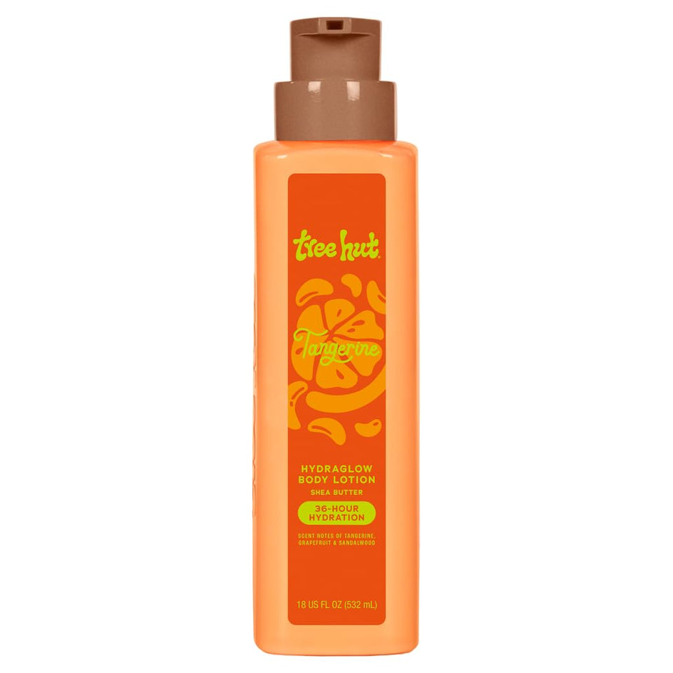 Tree Hut front label showing tangerine scent and product size for quick ID