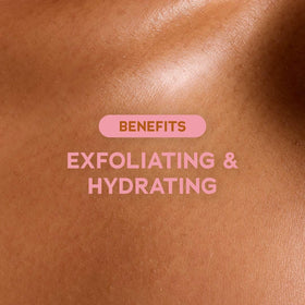 Tree Hut Tropic Glow ingredients label close-up highlighting shea, Cupuaçu, and six-oil blend benefits