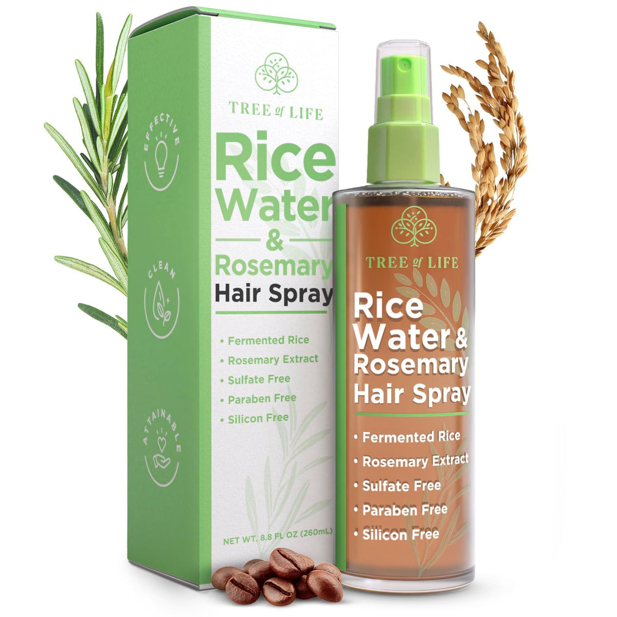 Tree of Life Beauty front packaging showing bottle and label benefits