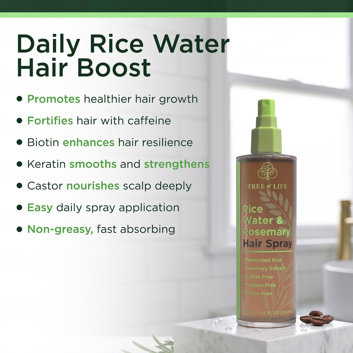 Tree of Life Beauty applied to scalp demonstrating targeted nourishment
