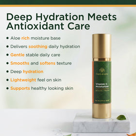 Tree of Life Beauty bottle in hand showing 1.7 fl oz travel-friendly size benefit