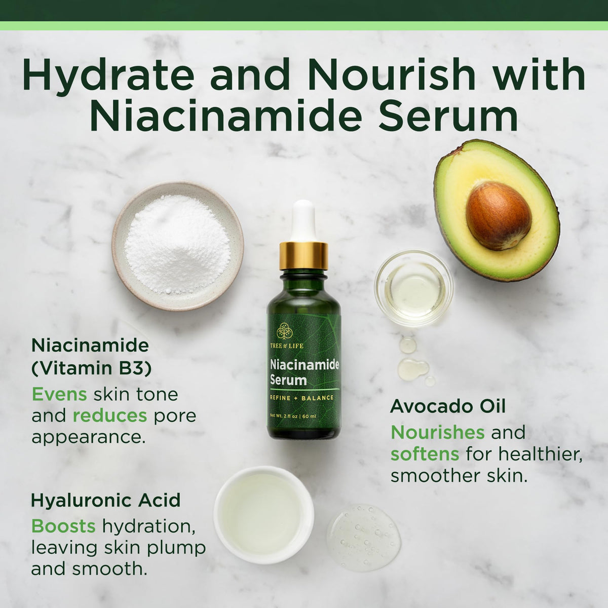 Tree of Life dropper dispensing serum with precise application benefit