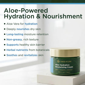 Tree of Life Beauty label close-up highlighting key ingredients and benefits