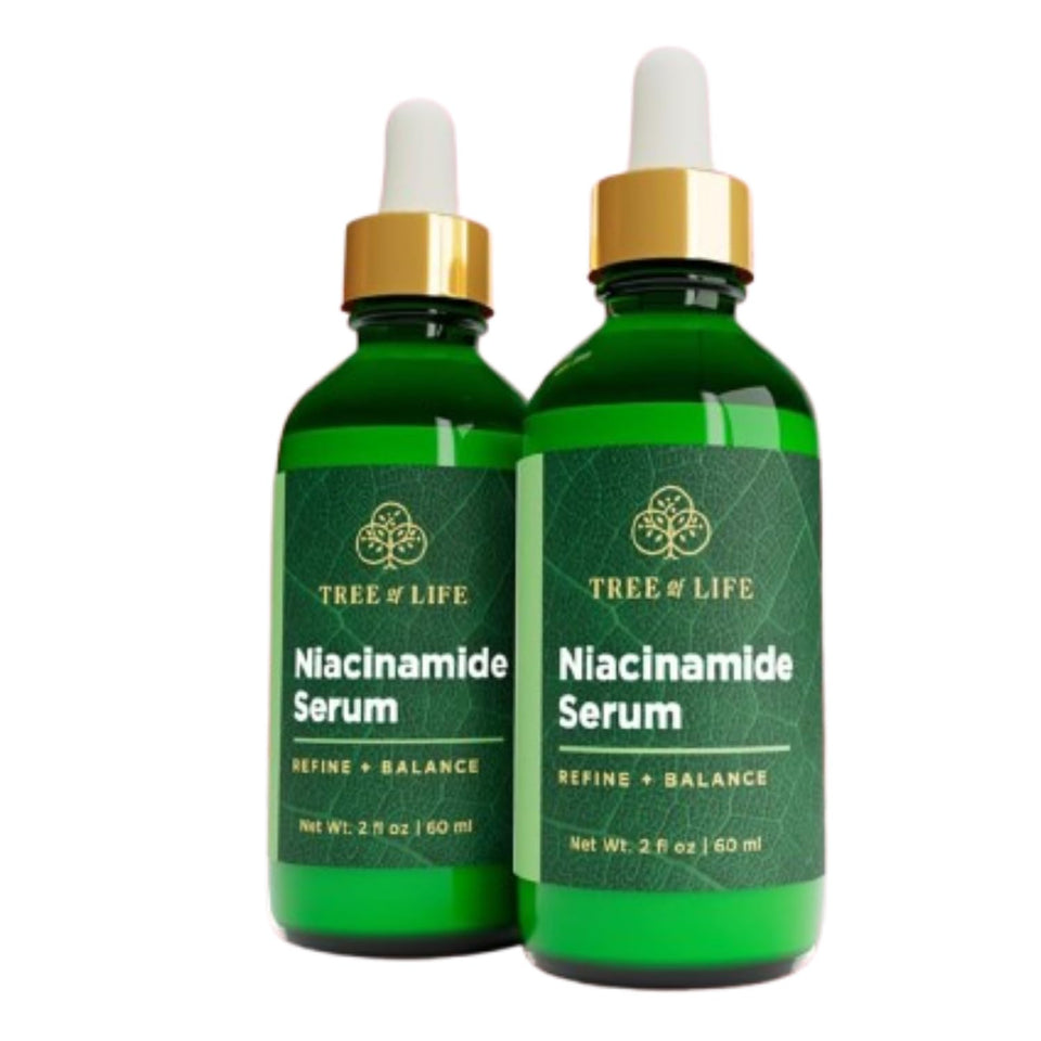 Tree of Life front packaging showing serum bottle and branding benefits