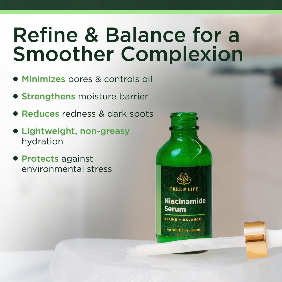 Tree of Life organic aloe and hyaluronic acid ingredients to soothe and plump skin