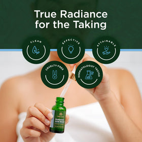 Tree of Life serum on bathroom vanity suggesting everyday routine