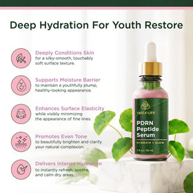 Tree of Life serum applied on hand demonstrating silky, hydrating finish
