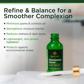 Tree of Life serum on a hand to show size and absorbency benefit