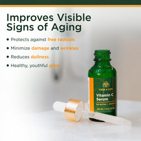 Tree of Life vitamin C serum texture on hand showing brightening glow