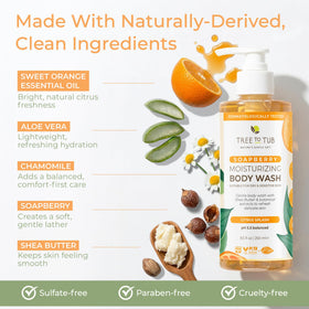 Tree To Tub shea butter ingredient jar showing rich emollient for soft skin