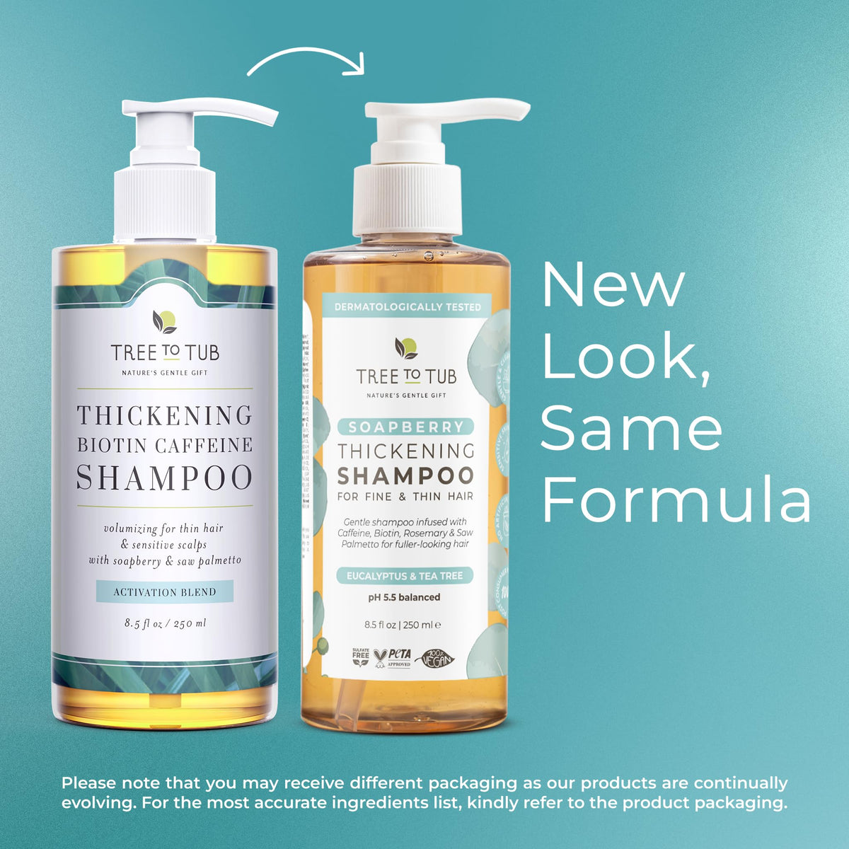Tree To Tub key ingredients displayed: argan oil and biotin benefits