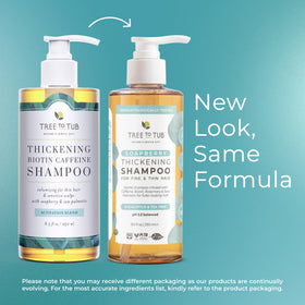 Tree To Tub key ingredients displayed: argan oil and biotin benefits