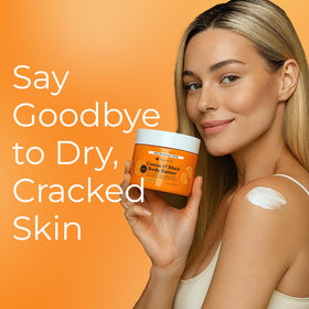 Tree To Tub open jar displaying creamy shea butter texture for deep hydration