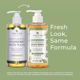 Tree To Tub size comparison with common bottle to indicate true volume