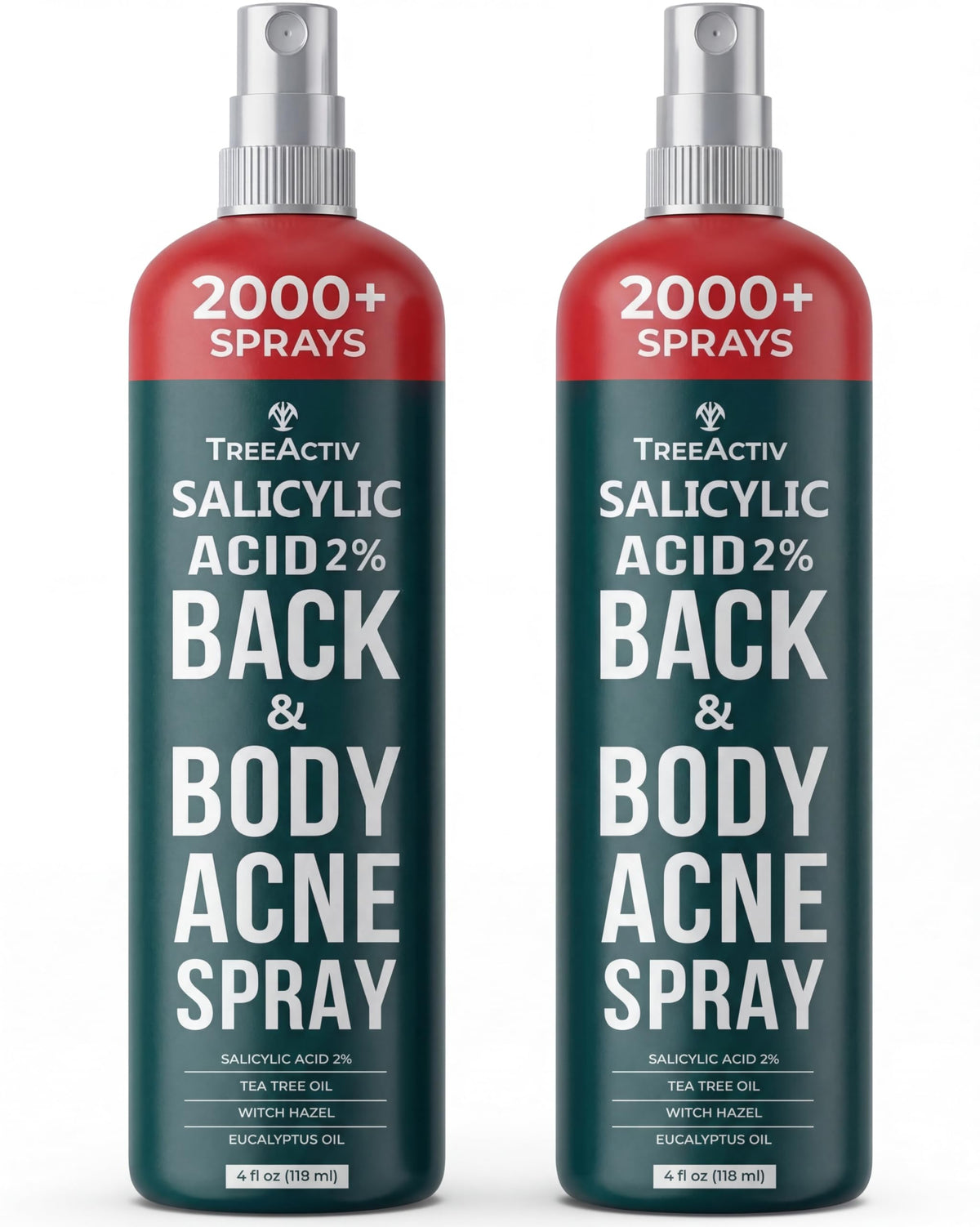 TreeActiv front packaging showing bottle and brand for clear bacne care