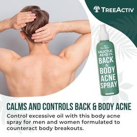 TreeActiv ingredients label closeup showing salicylic acid and botanicals