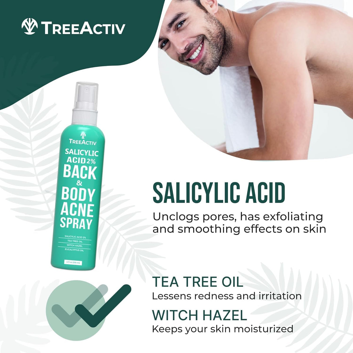 TreeActiv 4 fl oz bottle beside common items showing compact size
