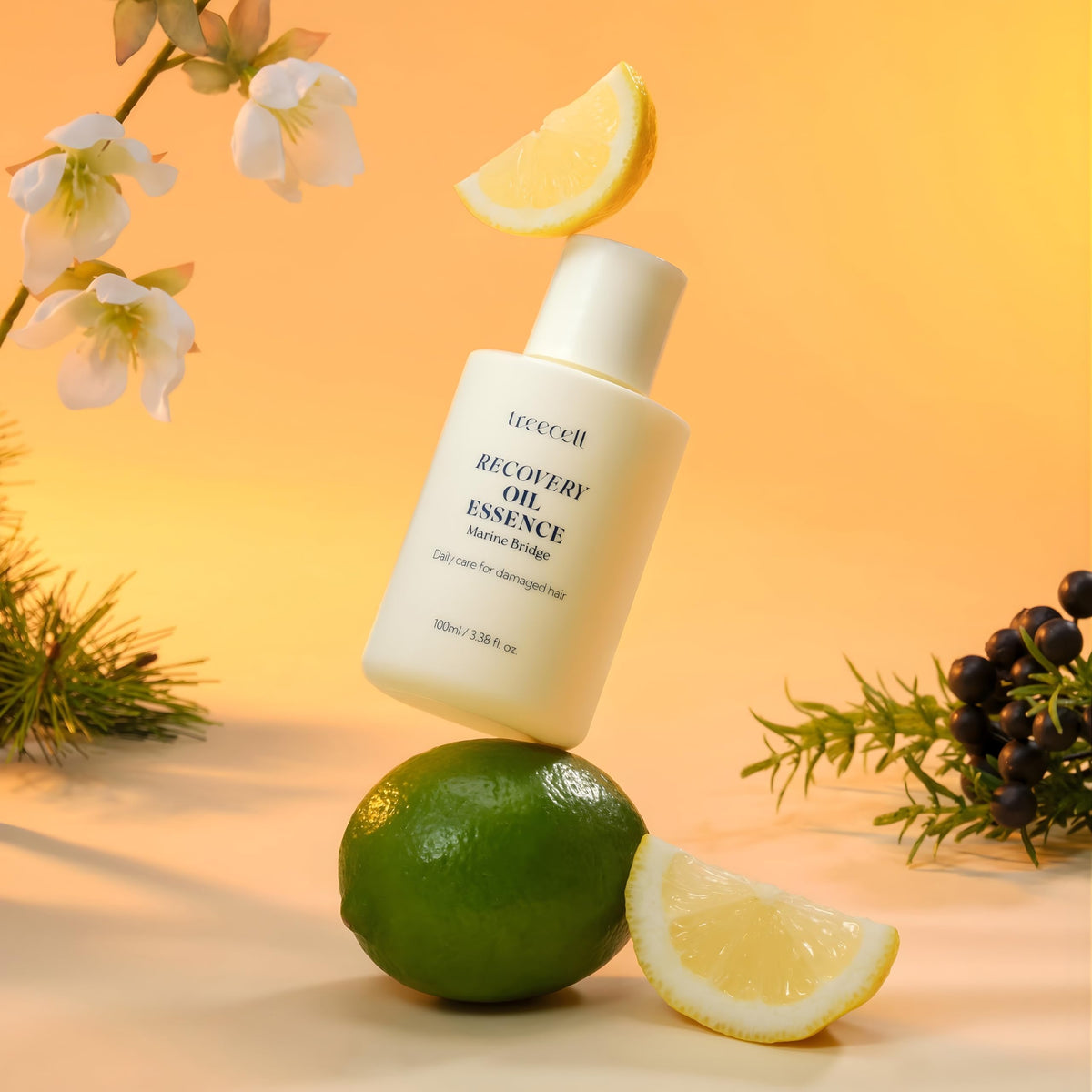 TREECELL with jojoba oil visual emphasizing natural oil nourishment benefit