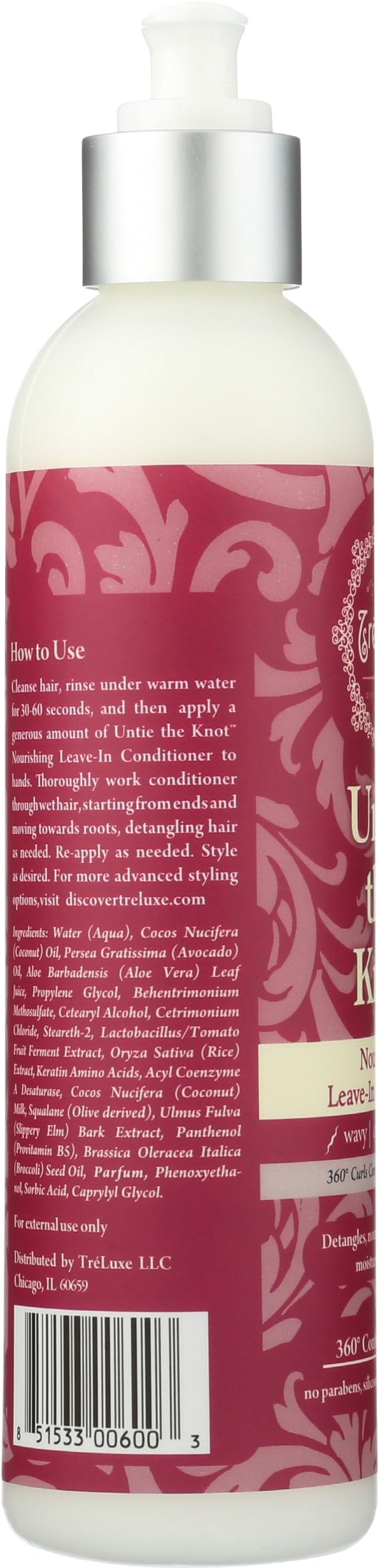 Treluxe before and after detangling showing reduced knots and smoother hair benefit
