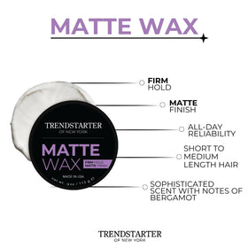 TRENDSTARTER applied on hair before and after showing matte finish and hold