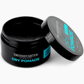 TRENDSTARTER dry pomade with travel pouch illustrating portability for on-the-go styling