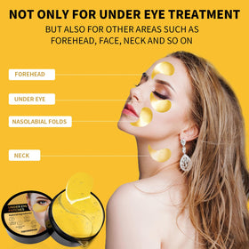 Treondexir patches applied under eye demonstrating conforming fit and instant refresh