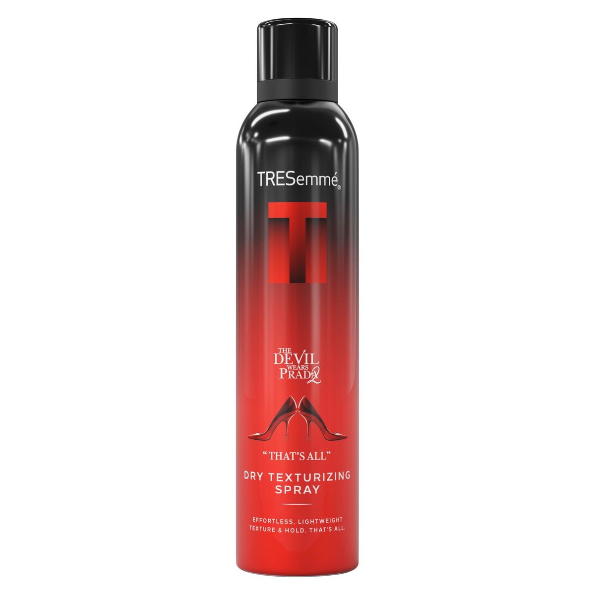 TRESemmé front packaging showing spray can and size for shelf-ready appeal